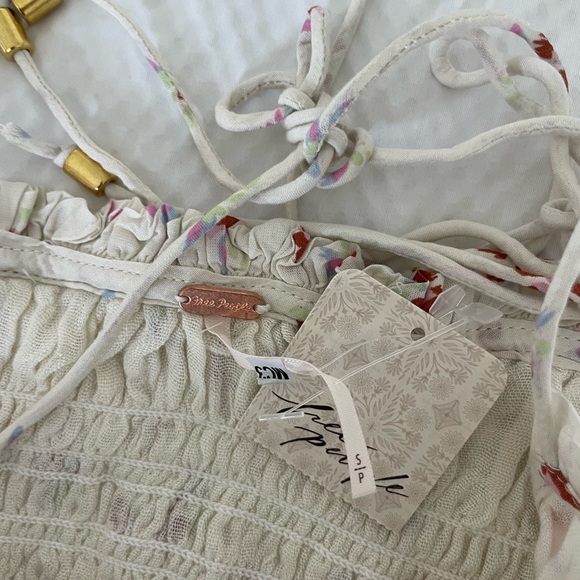 Free People Kaia Floral Smocked Tie Front Camisole - Picture 10 of 10